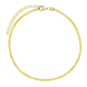 Topaz Yellow Pastel Tennis Anklet - Adina Eden's Jewels