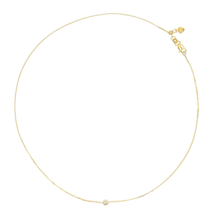  Diamond Mini Bezel Necklace 14K - Adina Eden's Jewels