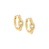 Gold Pavé Chain Link Huggie Earring - Adina Eden's Jewels