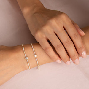  Round Bezel Thin Tennis Bracelet - Adina Eden's Jewels