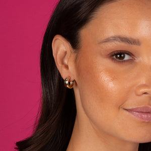  Solid Wide Huggie Earring - Adina Eden's Jewels