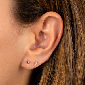  Tiny Colored CZ Solitaire Stud Earring 14K - Adina Eden's Jewels