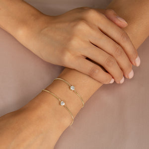  Heart Bezel Cuban Bracelet - Adina Eden's Jewels