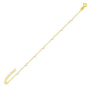 Gold CZ Triangle Anklet - Adina Eden's Jewels