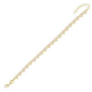 Gold Pavé Heart Bracelet - Adina Eden's Jewels