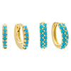 Combo Turquoise Huggie Earring Combo Set - Adina Eden's Jewels