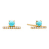 Turquoise Diamond Turquoise Bar Stud Earring 14K - Adina Eden's Jewels