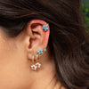  Colored Flower Chain Drop Ear Cuff - Adina Eden's Jewels