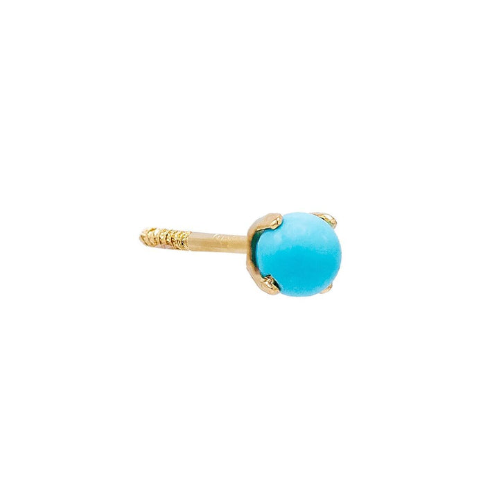 Turquoise / Single Turquoise Pearl Stud Earring 14K - Adina Eden's Jewels