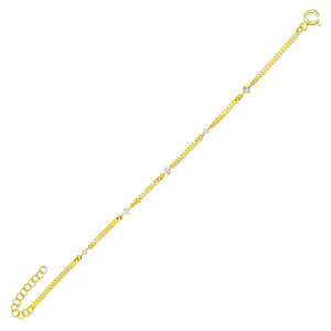 Gold Stones Cuban Bracelet - Adina Eden's Jewels