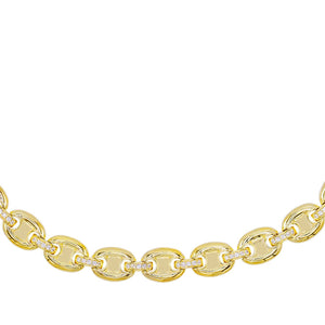 Gold Puffed Mariner Link Choker - Adina Eden's Jewels