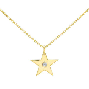 14K Gold Diamond Star Necklace 14K - Adina Eden's Jewels