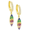 Multi-Color Colorful Teardrop Huggie Earring - Adina Eden's Jewels