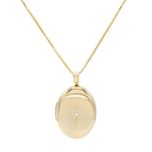 14K Gold / 18 INCH Starburst Locket Necklace 14K - Adina Eden's Jewels