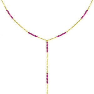 Magenta CZ Chain Lariat - Adina Eden's Jewels