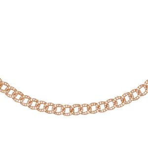 14K Rose Gold Diamond Cuban Chain Necklace 14K - Adina Eden's Jewels