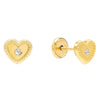 14K Gold Bezel Heart Stud Earring 14K - Adina Eden's Jewels