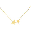 14K Gold Diamond Double Star Necklace 14K - Adina Eden's Jewels