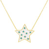 Turquoise White Enamel Star Necklace - Adina Eden's Jewels