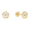 14K Gold Pearl Flower Stud Earring 14K - Adina Eden's Jewels