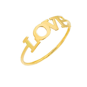 14K Gold / 5 Love Block Ring 14K - Adina Eden's Jewels