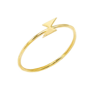 14K Gold / 9 Mini Lightning Ring 14K - Adina Eden's Jewels