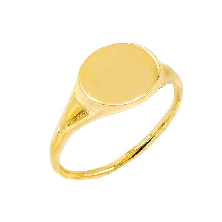 14K Gold / 3 Engraved Pinky Signet Ring 14K - Adina Eden's Jewels