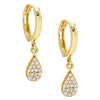 14K Gold Teardrop Huggie Earring 14K - Adina Eden's Jewels