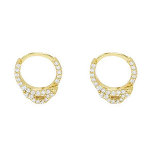 Gold Pavé Handcuff Huggie Earring - Adina Eden's Jewels