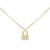 14K Gold Mini Lock Necklace 14K - Adina Eden's Jewels