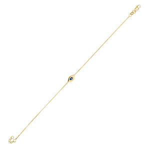 Sapphire Blue Blue Evil Eye Bracelet 14K - Adina Eden's Jewels