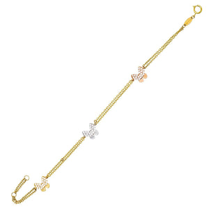 14K Gold Trio Butterfly Bracelet 14K - Adina Eden's Jewels