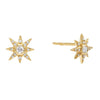 14K Gold Diamond Starburst Stud Earring 14K - Adina Eden's Jewels