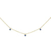 Sapphire Blue Diamond Dangling Hearts Necklace 14K - Adina Eden's Jewels