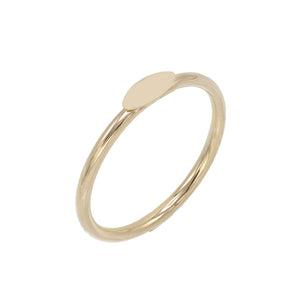  Mini Oval Disc Ring 14K - Adina Eden's Jewels