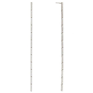 Silver Long Drop Stud Earring - Adina Eden's Jewels