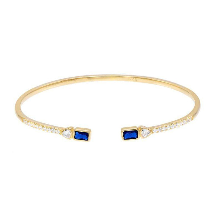 Sapphire Blue Baguette Bangle - Adina Eden's Jewels
