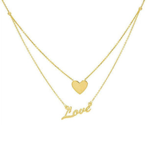 14K Gold Heart X Love Necklace 14K - Adina Eden's Jewels