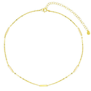 Gold Dainty Bar Choker - Adina Eden's Jewels
