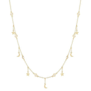 Gold Moon & Star Choker - Adina Eden's Jewels