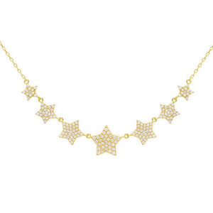 Gold Pavé Multi Star Necklace - Adina Eden's Jewels