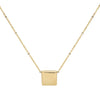14K Gold / Plain Engraved Square Pendant Necklace 14K - Adina Eden's Jewels