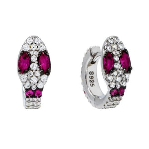 Silver Pave Snake Huggie Earring - Adina Eden's Jewels