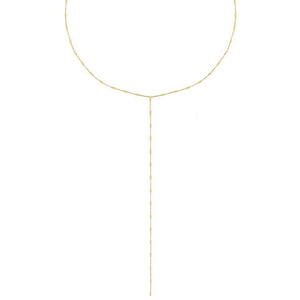 Gold Dainty Bar Lariat - Adina Eden's Jewels