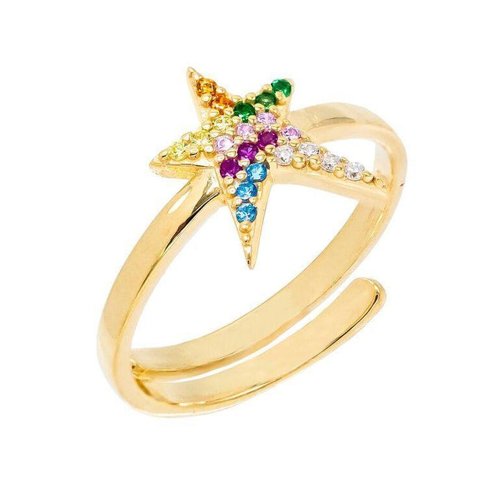 Multi-Color Rainbow Star Ring - Adina Eden's Jewels