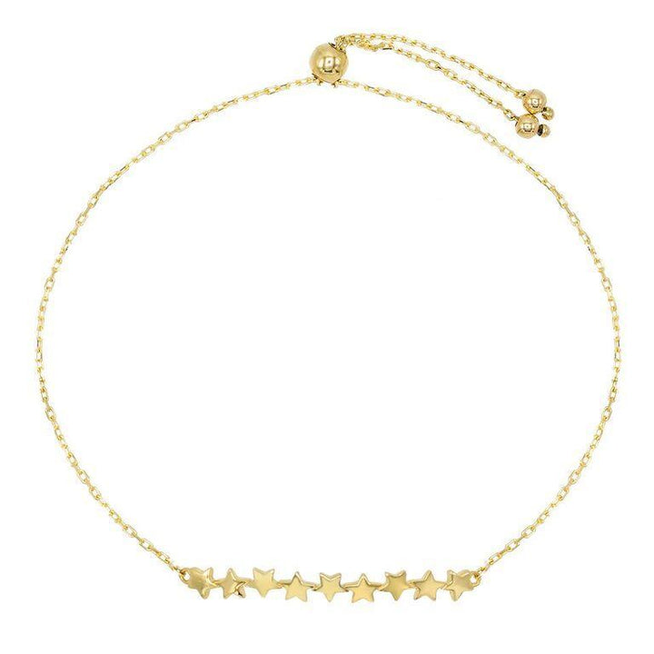 14K Gold Stars Adjustable Bracelet 14K - Adina Eden's Jewels