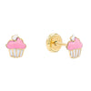 Sapphire Pink Cupcake Stud Earring 14K - Adina Eden's Jewels