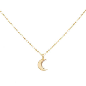 14K Gold Crescent Moon Necklace 14K - Adina Eden's Jewels
