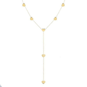 14K Gold Heart Lariat 14K - Adina Eden's Jewels