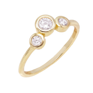 Gold / 8 Trio Bezel Ring - Adina Eden's Jewels